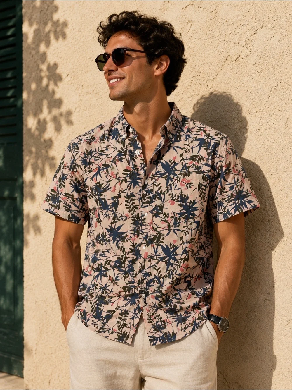 J.Crew Flex Floral Button Up Shirt Size L | Tropical Short Sleeve